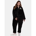 thumbnail image 1 of No Boundaries Faux-Fur Christmas Track Suit, 2-Piece, Women's and Women's Plus, 1 of 4