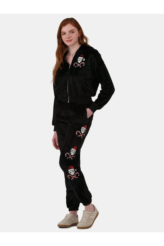 Faux-Fur Christmas Track Suit, 2-Piece, Women's and Women's Plus