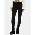 thumbnail image 1 of No Boundaries Faux Suede & Faux Fur-Lined Leggings, Women's, 1 of 5