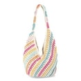 thumbnail image 1 of No Boundaries Festival Crochet Hobo Bag, Natural Stripe, Women's, 1 of 4