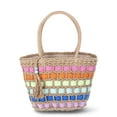 thumbnail image 1 of No Boundaries Festival Straw Top Handle Bag, Natural/Rainbow, Women's, 1 of 4