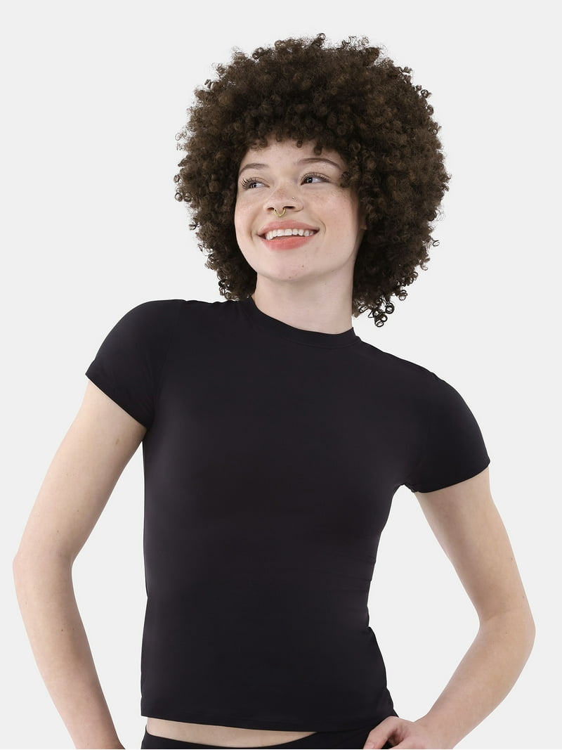 No Boundaries Women's Fit Stretch Short Sleeve T-Shirt, Fitted No Boundaries Women's Fit Stretch Short Sleeve T-Shirt, Fitted