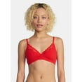 thumbnail image 1 of No Boundaries Women's Fit Stretch Triangle Bralette with Lace, Sizes XS-3XL, 1 of 3