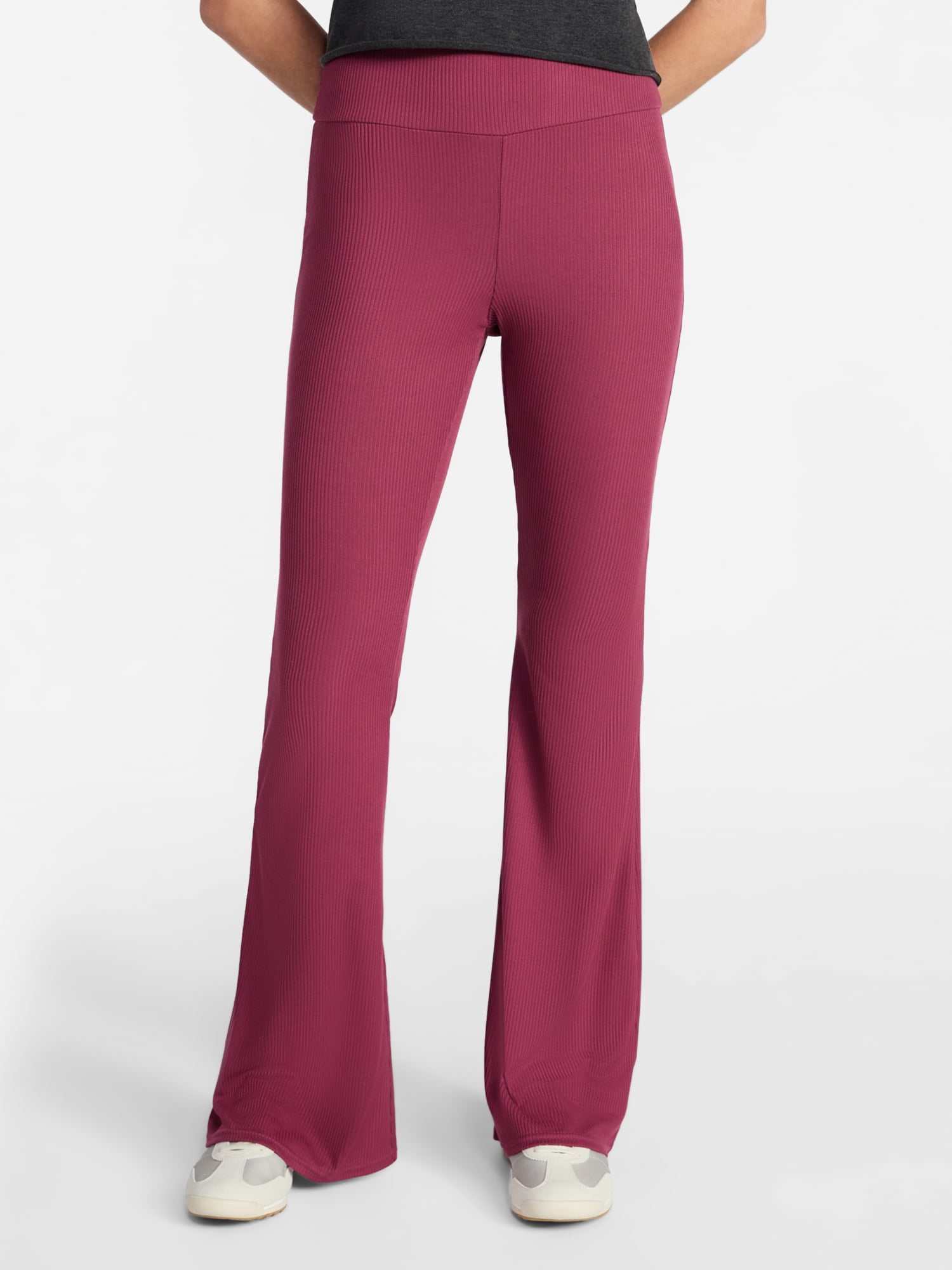 No Boundaries Ribbed Flare Pants, Women's XS-XXL