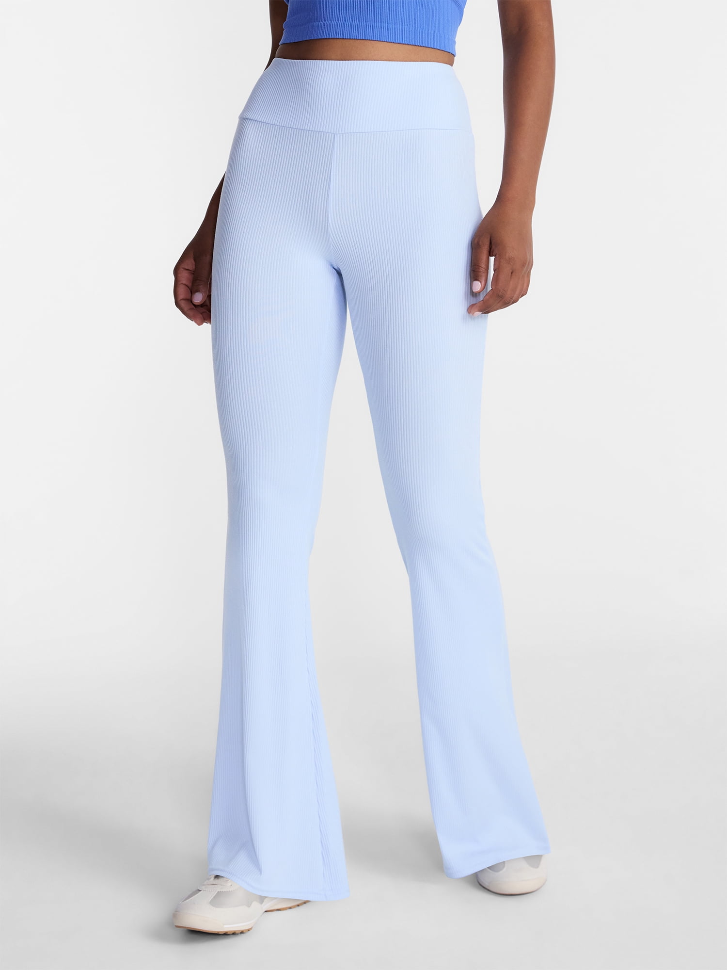 No Boundaries Ribbed Flare Pants, 32" Inseam, Women's XS-XXL