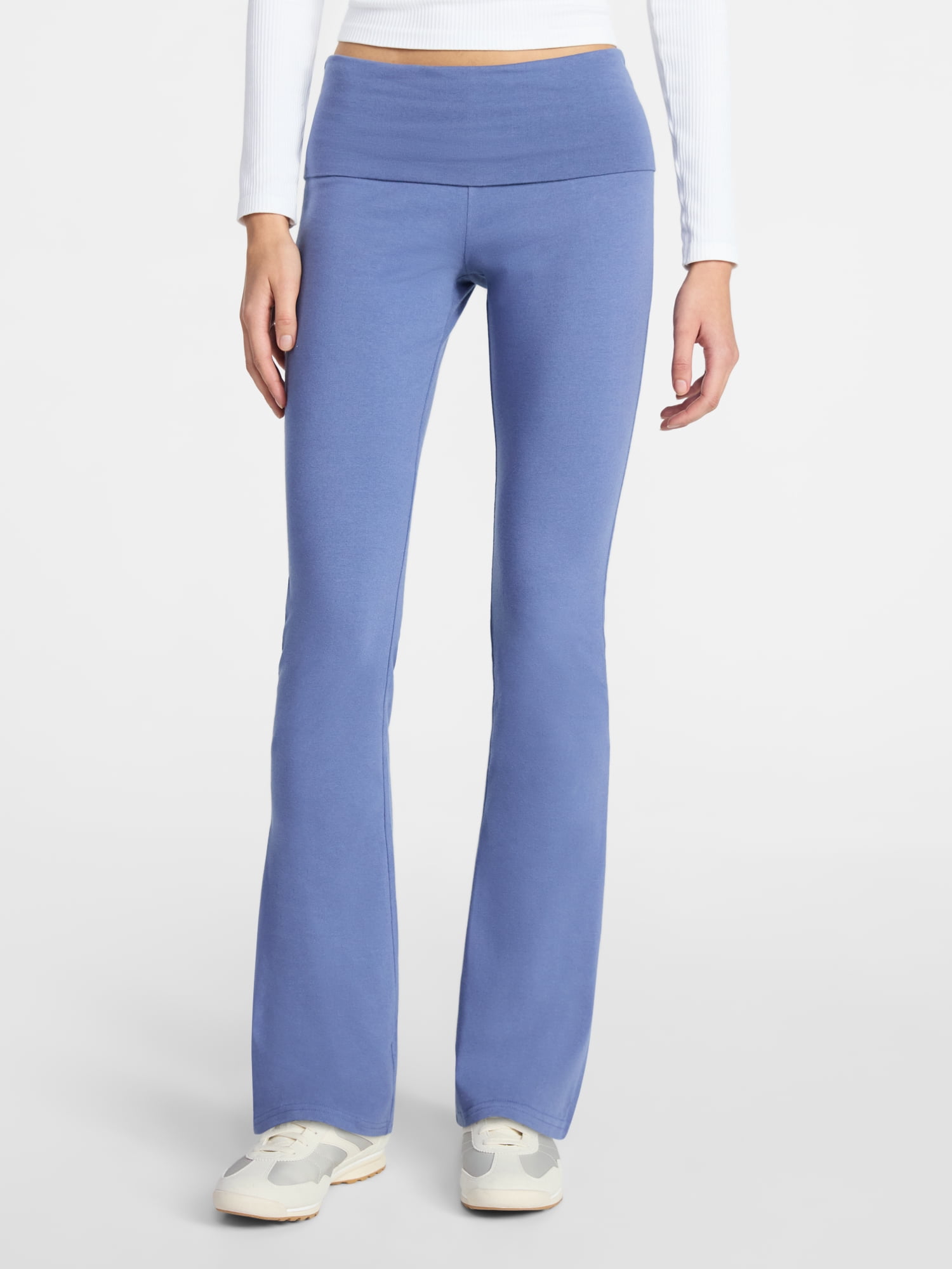 No Boundaries Flare Pants with Foldover Waistband, 32'' Inseam, Women's and Women's Plus XS-XXL