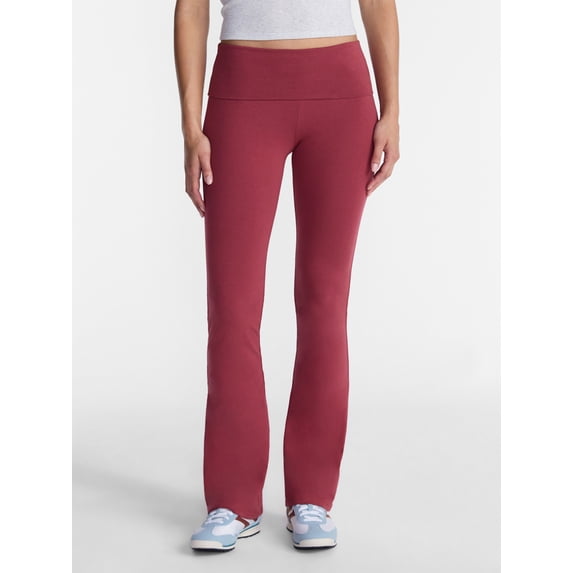No Boundaries Flare Pants with Foldover Waistband, 32'' Inseam, Women's and Women's Plus XS-XXL