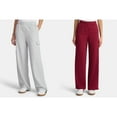 thumbnail image 1 of No Boundaries Fleece Cargo Wide-Leg Pants, 30'' Inseam, Women's, 1 of 3