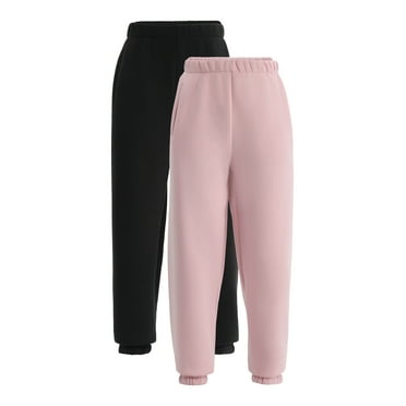 No Boundaries Fleece Joggers Pants, 2-Pack, 28" Inseam, Women’s