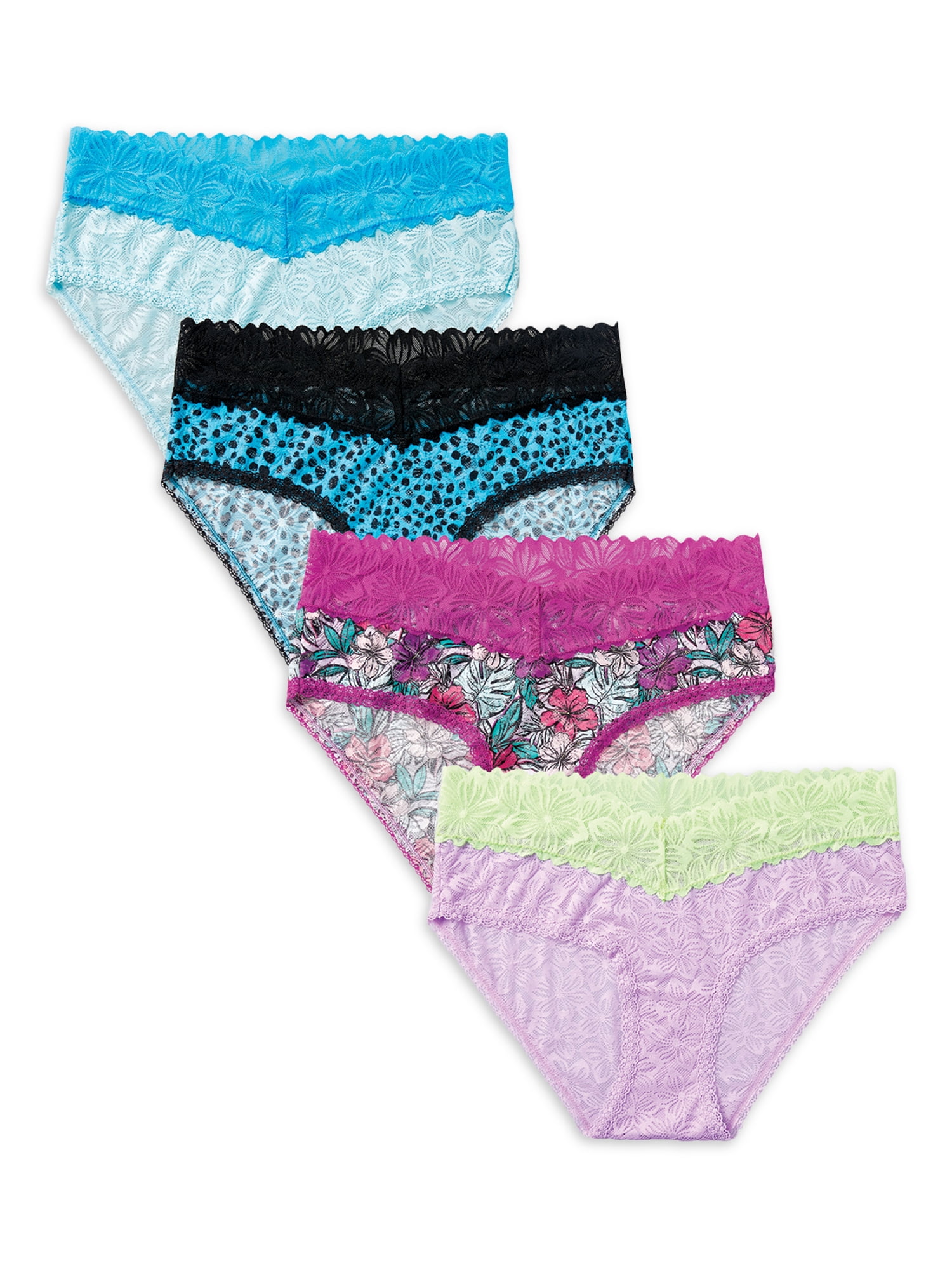No Boundaries Floral Hipster Stretchy Panty (Juniors) 4 Pack 