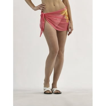 No Boundaries Floral Mesh Sarong Coverup, Women's