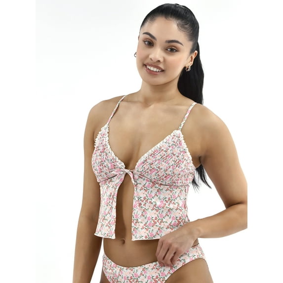 No Boundaries Women's Flyaway Mesh Tankini Swim Tops, Sizes XXS-XXL