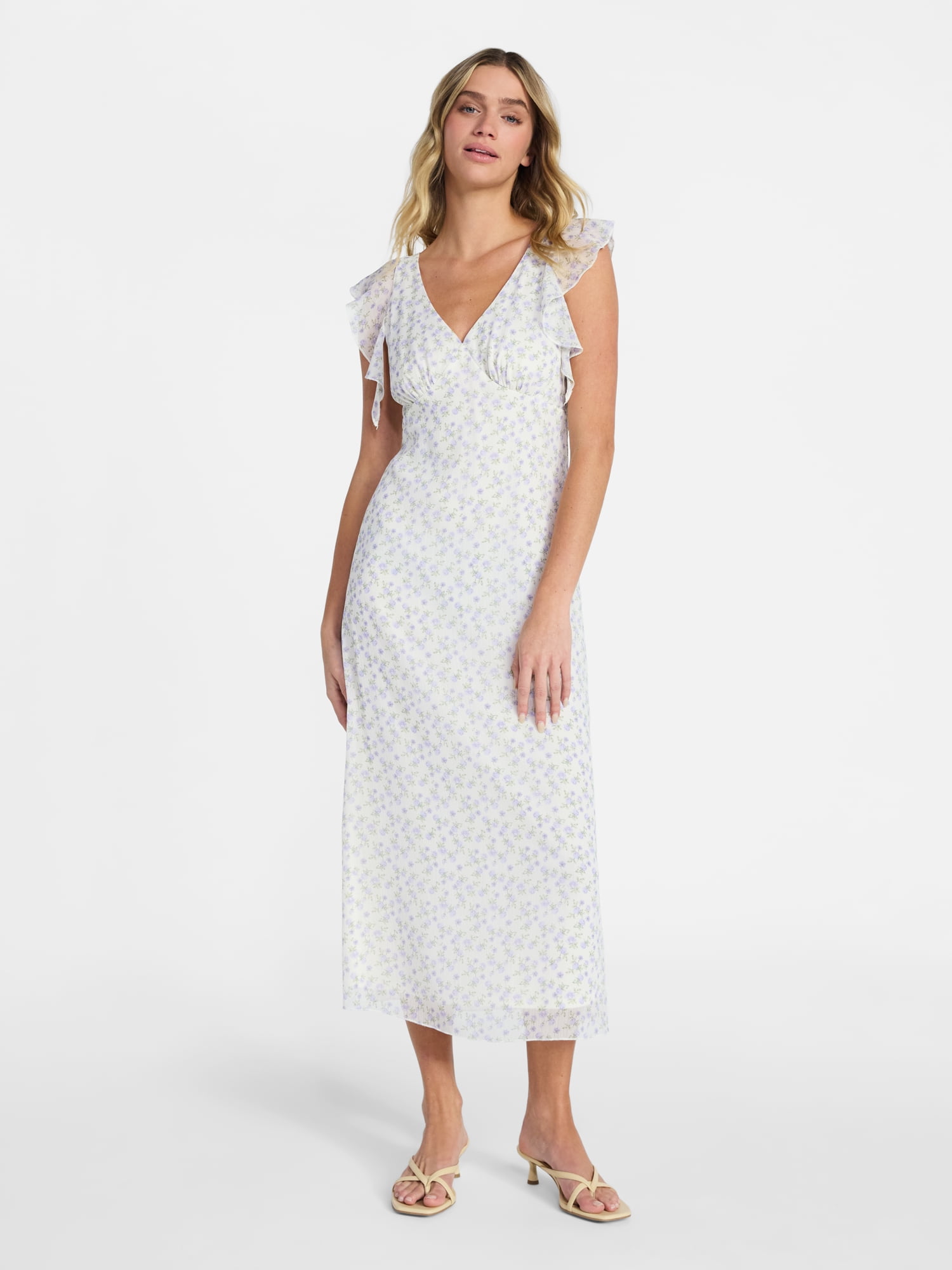 Flutter Sleeve Midi Dress, Women's XXS-XXL