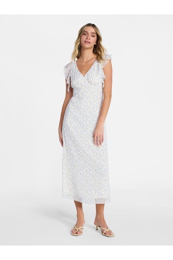 Flutter Sleeve Midi Dress, Women's XXS-XXL