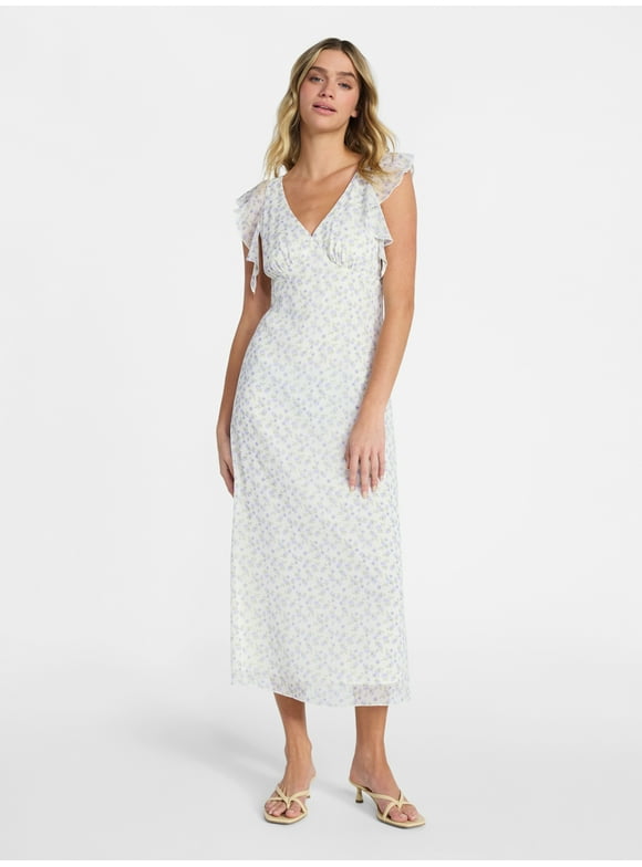 Flutter Sleeve Midi Dress, Women's XXS-XXL