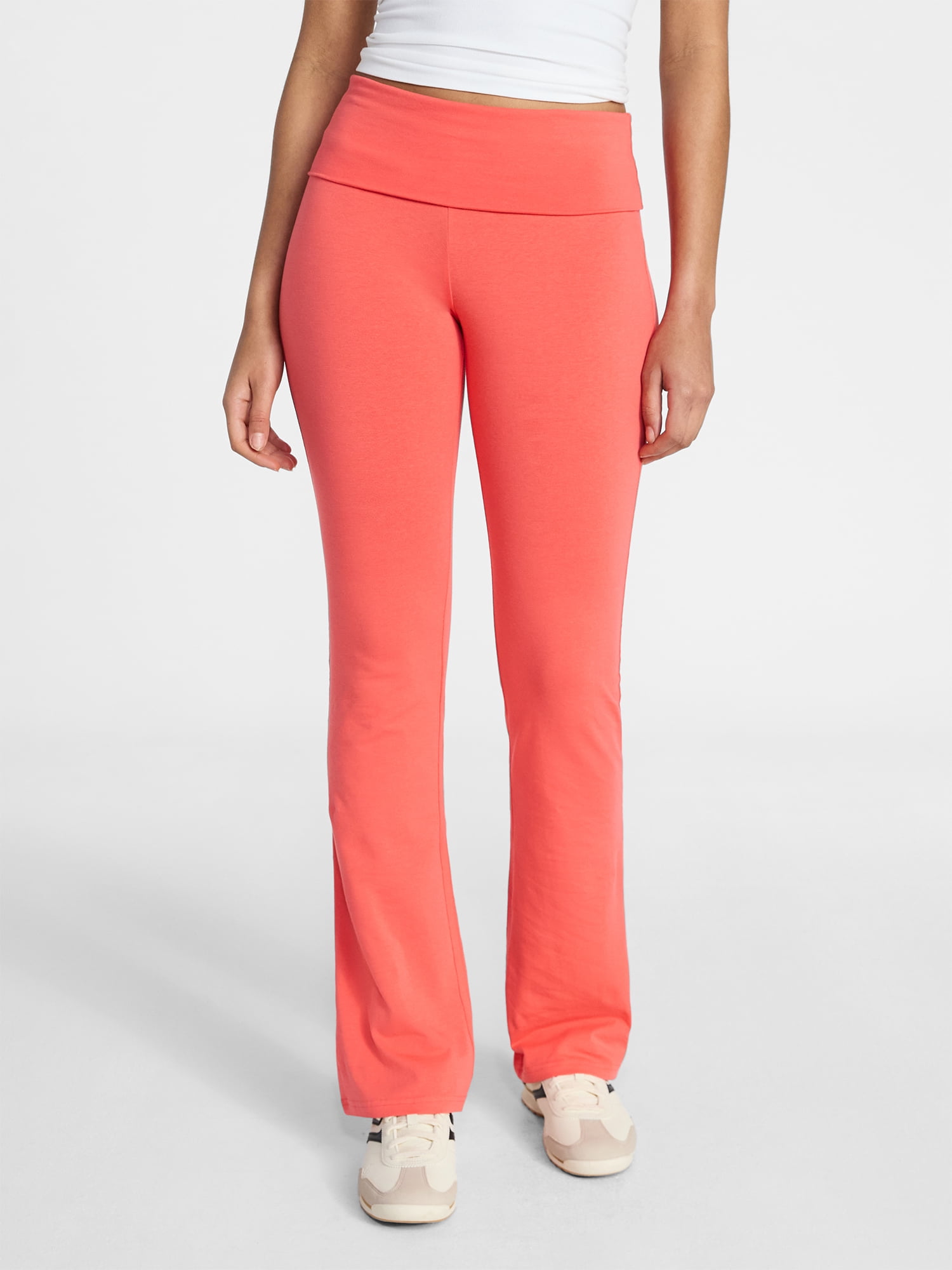 No Boundaries Flare Pants with Foldover Waistband, 32'' Inseam, Women's and Women's Plus XS-XXL