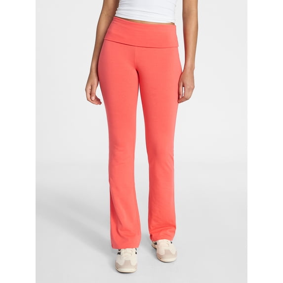 No Boundaries Flare Pants with Foldover Waistband, 32'' Inseam, Women's XS-XXL