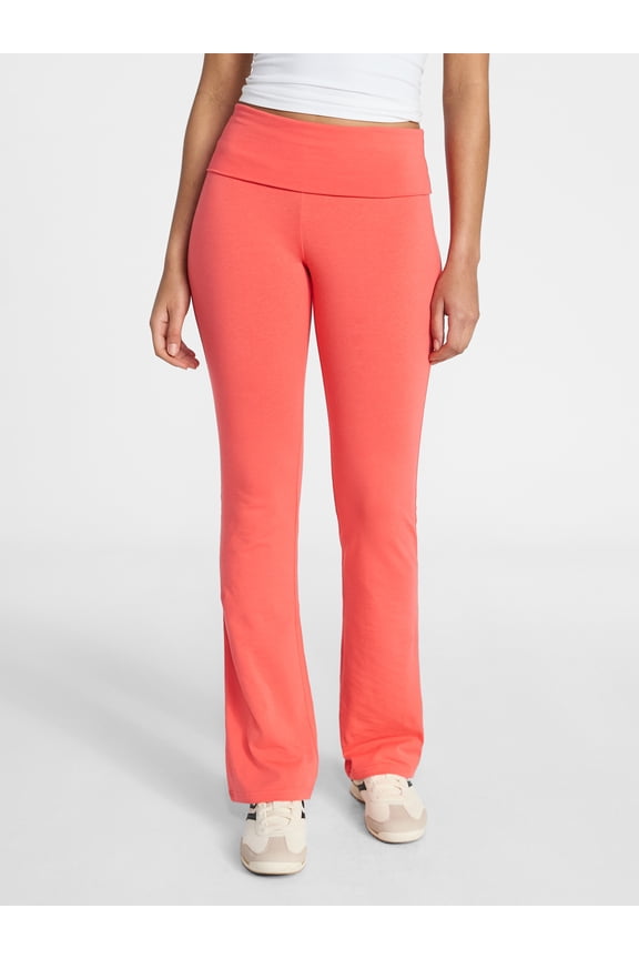 Stretch Cotton Blend Foldover Flare Pants, Women's XXS-XXL