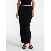 No Boundaries Foldover Knit Maxi Skirt, Women's XXS-XXL