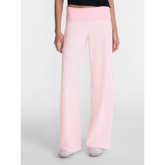 No Boundaries Foldover Wide Leg Pants, 31'' Inseam, Women's XXS-XXL