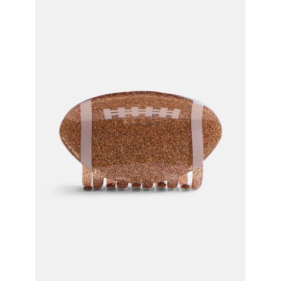 No Boundaries Women’s Football Hair Claw Clip, Brown, One Size