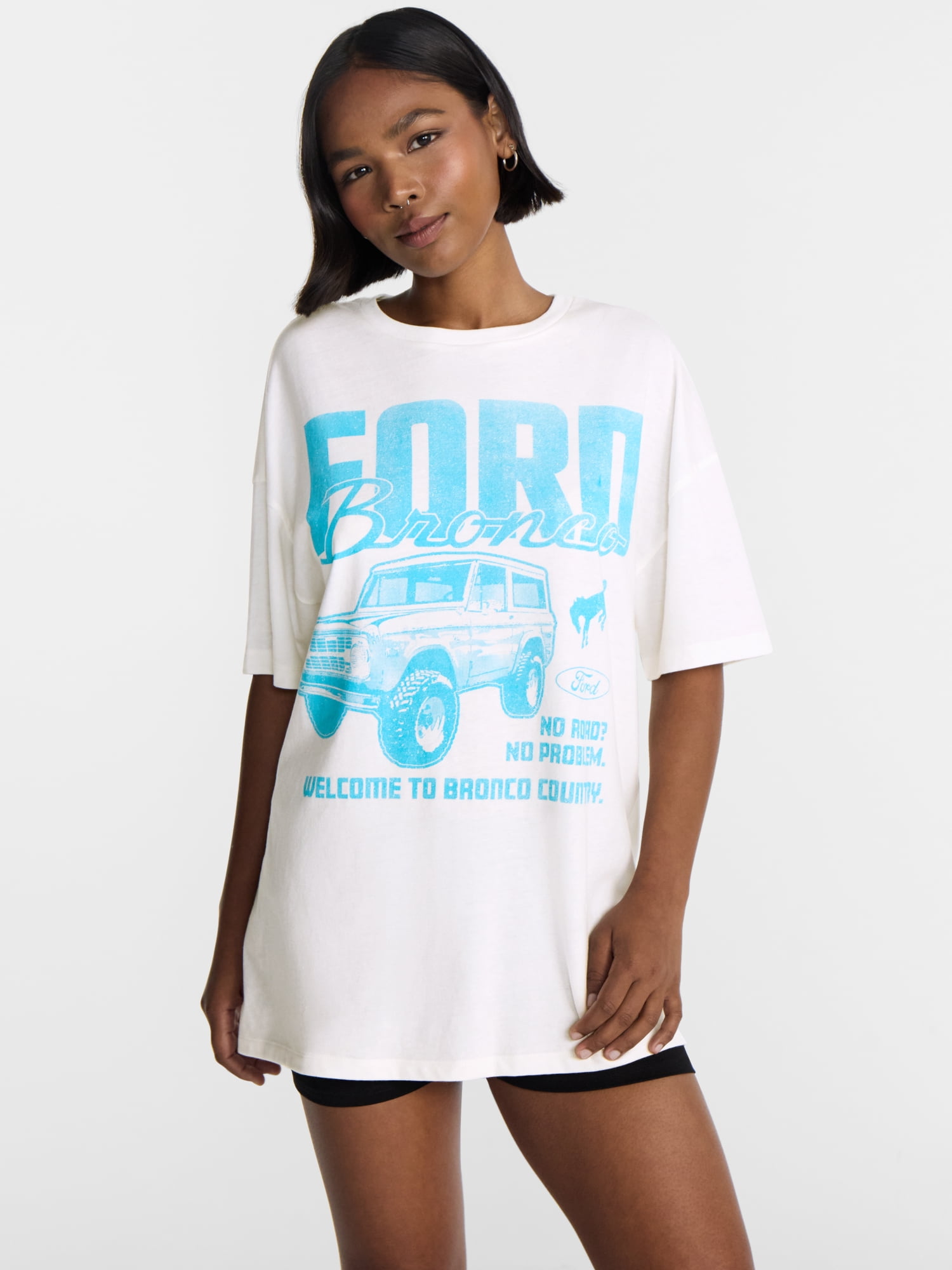 No Boundaries Ford Bronco Country Graphic Boyfriend Tee, Women's XXS-XXL