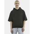 thumbnail image 1 of No Boundaries French Terry Pullover Hoodie with Short Sleeves, Men's and Big Men's, 1 of 5