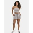 thumbnail image 1 of No Boundaries French Terry Tube Top and Shorts Set, 2-Piece, Women's, 1 of 5