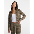 thumbnail image 1 of No Boundaries French Terry Zip-Up Hoodie Jacket, Women's Sizes XXS-XXL, 1 of 6