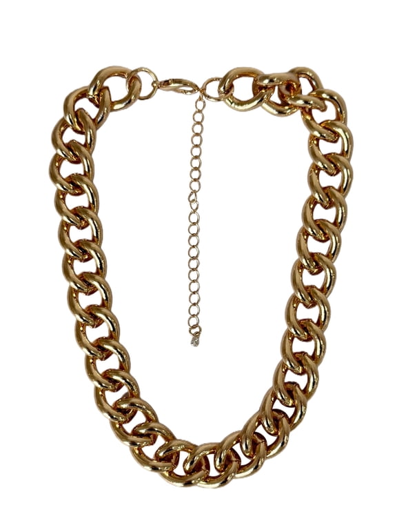 Gold-Plated Chunky Chain Heart Necklace, Gold