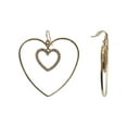 thumbnail image 1 of No Boundaries Gold Tone Heart Drop Hoop Earrings, 1 of 2