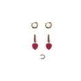 thumbnail image 1 of No Boundaries Gold Tone Hoop Heart Huggie Earrings and Ear Cuff Set, 1 of 1