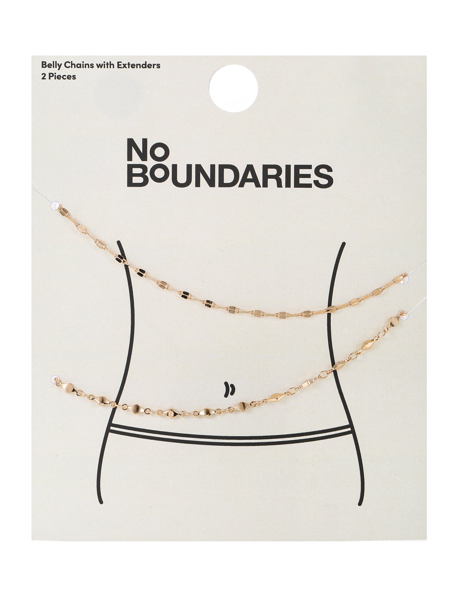 No Boundaries Goldtone Belly Chain Set, 2 Pieces