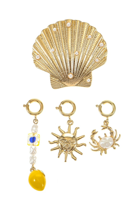 Goldtone Charm Set, 4 Pieces