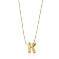thumbnail image 1 of No Boundaries Goldtone Initial Bubble Letter Necklace, 1 Piece, Letter K, 1 of 3