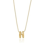 NO BOUNDARIES Goldtone Initial Bubble Letter Necklace, 1 Piece, Letter N