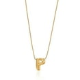 thumbnail image 1 of No Boundaries Goldtone Initial Bubble Letter Necklace, 1 Piece, Letter P, 1 of 3