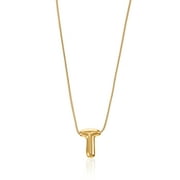 No Boundaries Goldtone Initial Bubble Letter Necklace, 1 Piece, Letter T