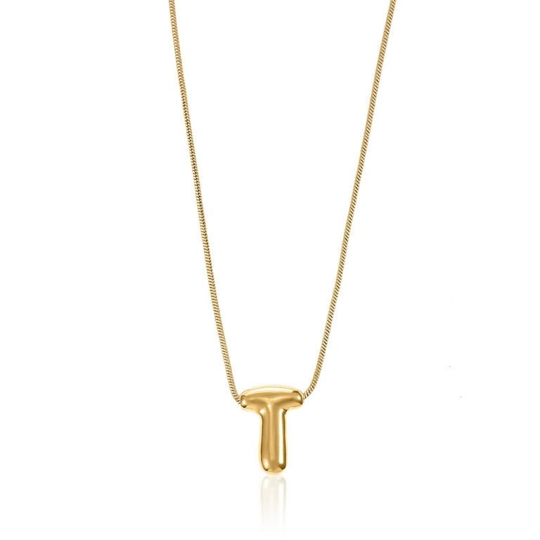 No Boundaries Goldtone Initial Bubble Letter Necklace, Piece