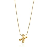 NO BOUNDARIES Goldtone Initial Bubble Letter Necklace, 1 Piece, Letter X