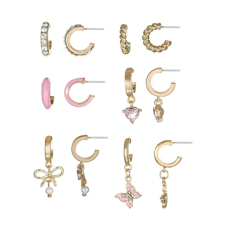 No Boundaries Gold-Tone Huggie Hoop Earrings Set, 6 Pairs