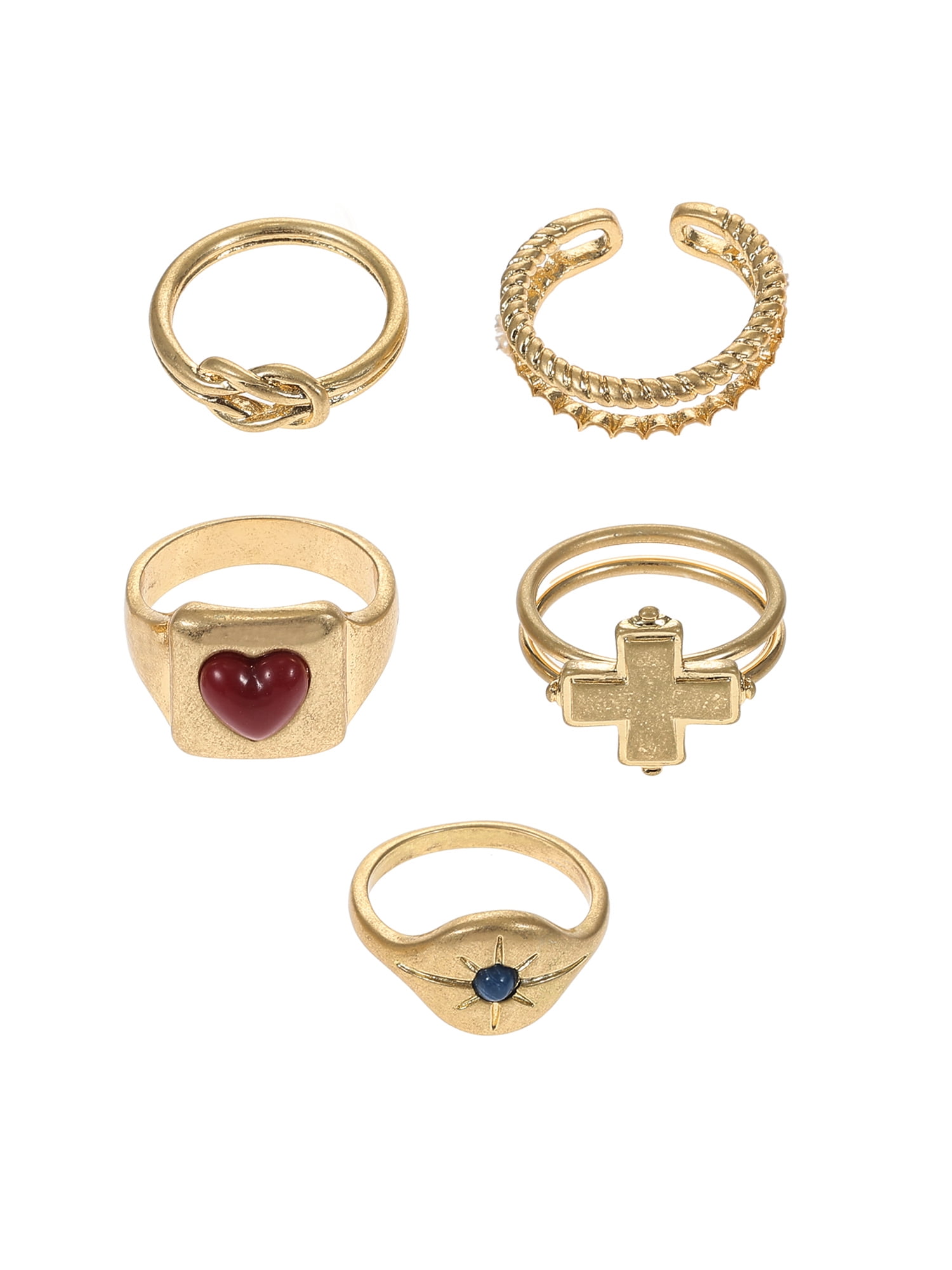 No Boundaries Gold-Tone Stackable Rings Set, 5-Pieces, Women’s ...