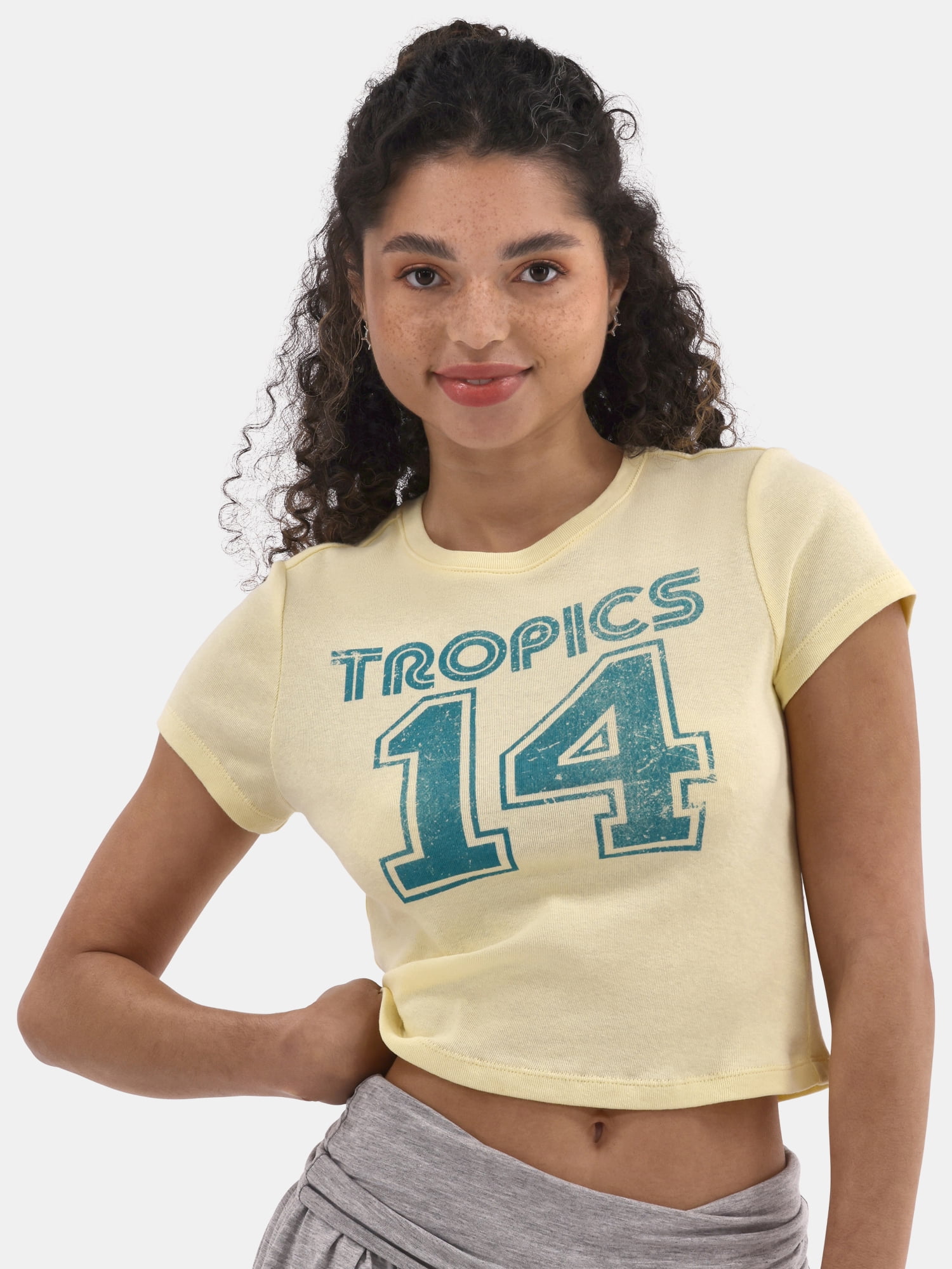 Cotton Crop Crop T Shirt For Girl Flipkart No Boundaries Graphic