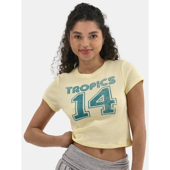 No Boundaries Graphic Cotton Baby Tee, Women's