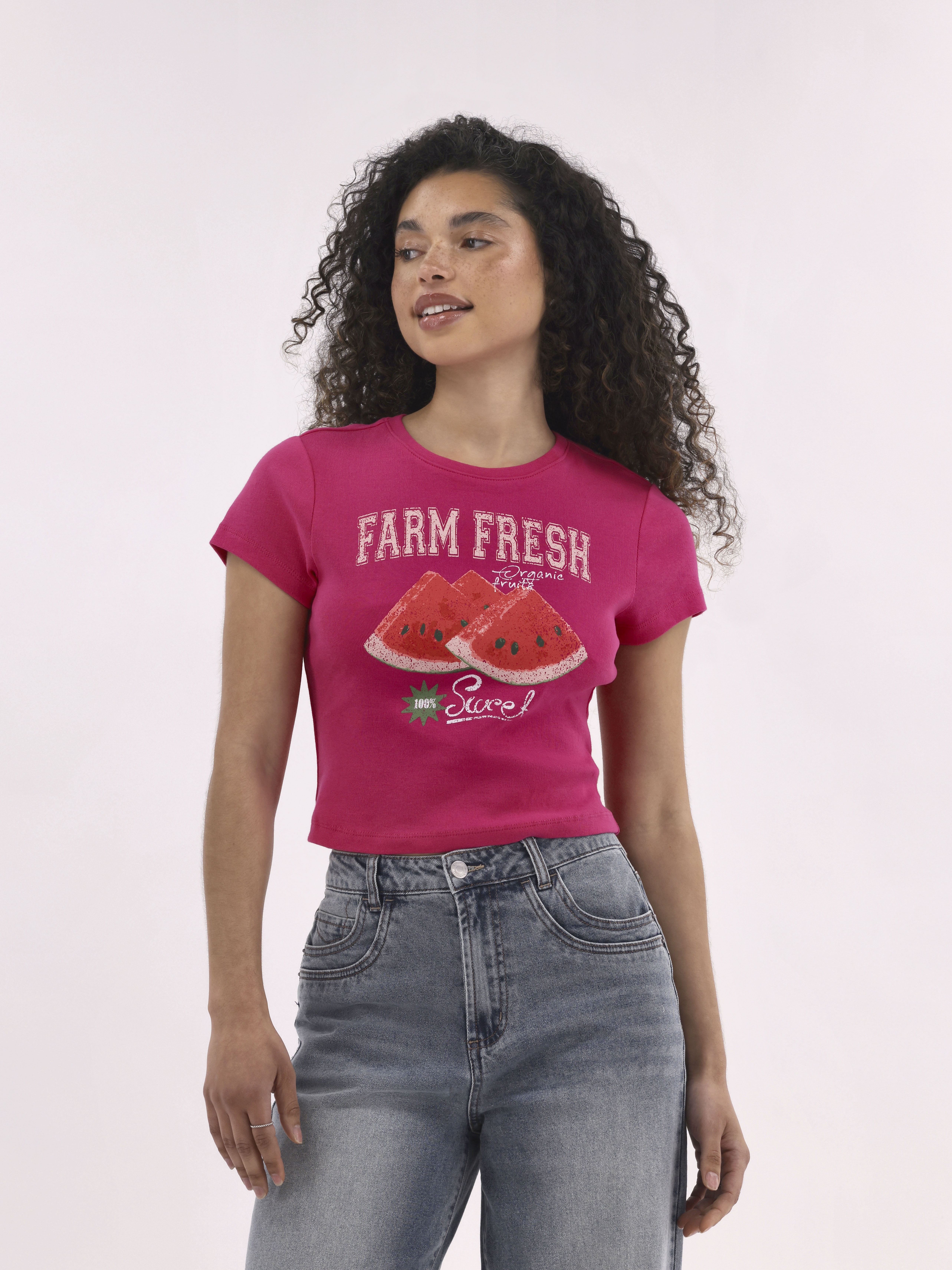 No Boundaries Graphic Cotton Baby Tee, Women's