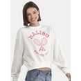 thumbnail image 1 of No Boundaries Graphic Crewneck Sweatshirt, Lightweight, Women's and Women’s Plus, 1 of 5