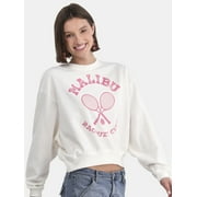 No Boundaries Graphic Crewneck Sweatshirt, Lightweight, Women's and Women’s Plus