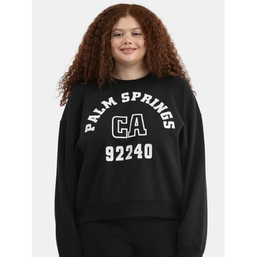 No Boundaries Graphic Crewneck Sweatshirt, Midweight, Women's Plus