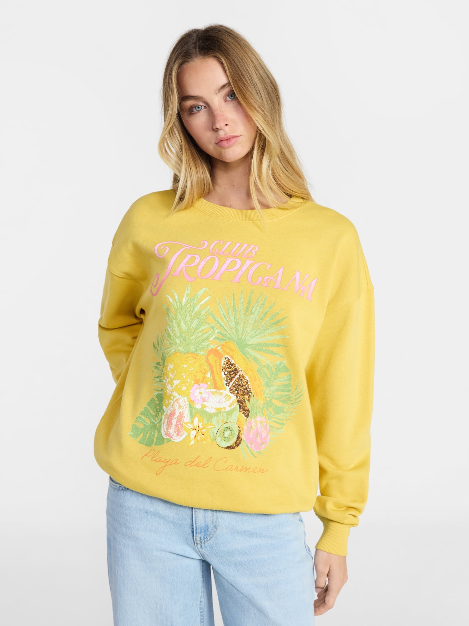 No Boundaries Graphic Crewneck Sweatshirt, Women's and Women's Plus Sizes XXS-4X