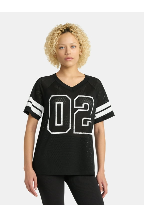 Graphic Mesh Football Tee, Women's